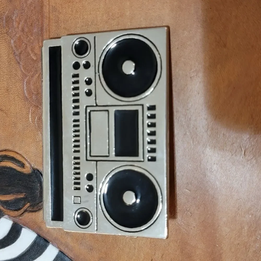 Made in USA Retro Boom Box Belt Buckle